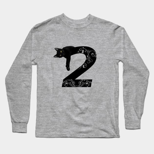 Black cat No.2 Long Sleeve T-Shirt by Skorretto